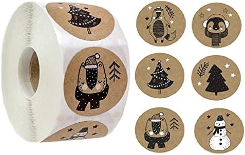 Didad 1000Pcs 6 Дизајни Тема Божиќ Печат Labels Налепници за DIY Подарок за Печење Пакет Плик Канцелариски Декорација