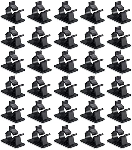 Viaky 30 Компјутери Црна Клипови Само Лепило Поддржан Од Најлон Жица Прилагодливи Кабел Клипови Лепило Кабел За Управување Со Пад
