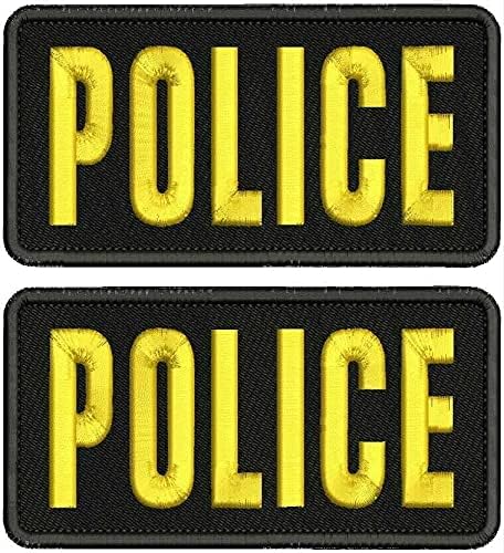 Извезена Patch - Лепенки за Жени Човек - Полицијата Жолти Букви