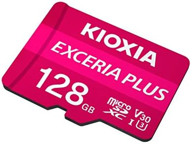 Kioxia 128GB microSD Exceria Плус Флеш Мемориска Картичка w/SD Адаптер за SDXC UHS-I U3 4K Class10 V30 А1 R100MB/s W65MB/s LMPL1M128GG2