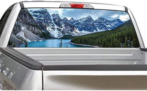 Планината Сцена 5 Езеро Пејзаж Заден Прозорец Графички Decal Налепница за Камион SUV - 4 Големини (20 x 66)