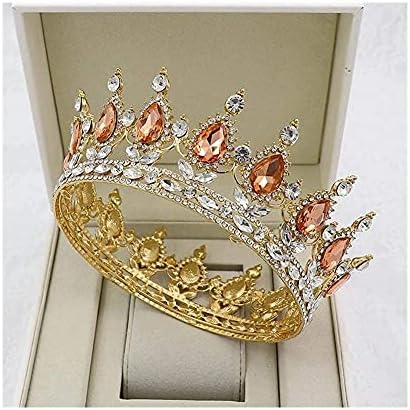 Коса Додатоци Headbands за Жените Злато Кристал Tiaras Круг Кралската Круна Кралица Кралот Круни Diadem Матурска Свадба Коса, Накит