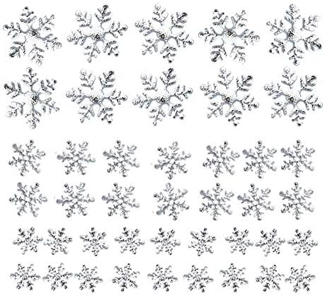 750pcs Снегулки Confetti за Зимски земјата на Чудата Замрзнати Партија Украси, Сребро.