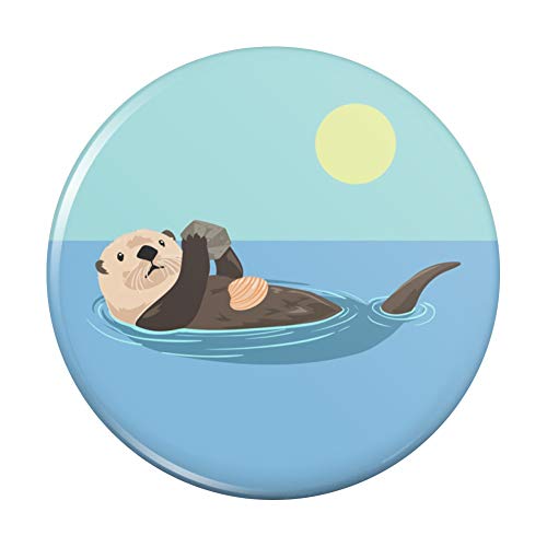 Море Otter Јадење Гигант Мида Компактен Џеб Чанта Рака Козметички Огледало Шминка