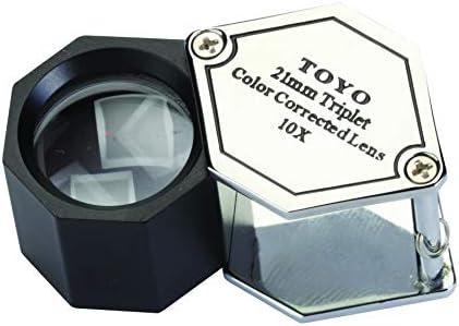 Toyo Професионални Хексагонална 10X Зголемена Jeweler е Loupe со 21mm Тројката, Леќа, Хром