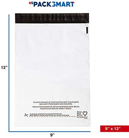 USPACKSMART Поли Mailers Превозот Кеси Водоотпорен самолепливи 100-Pack Нетранспарентно Пластични Превозот Торби за Облека или Mail