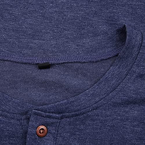 WOCACHI Копчето До Henley маици за Mens, Crewneck Основните Кратко Sleeve Секојдневен Tee Блузи Удобен Пред Фуста Кошули