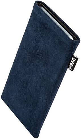 fitBAG Класичен Blue Прилагодено Прилагодени Ракав за OnePlus 8 Pro | произведени во Германија | Вистински Alcantara Торбичка случај