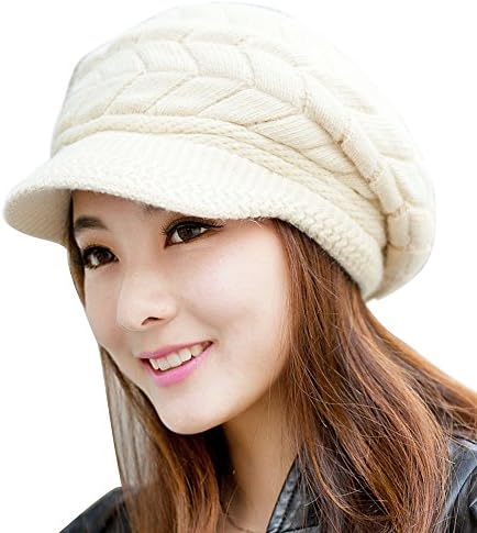 MONISE Жените Зима Поврзана Beanie Шапка Дами Мода Плетени Капа Headband