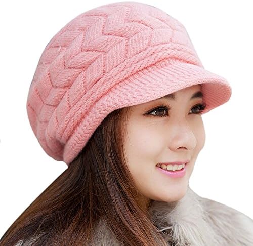 MONISE Жените Зима Поврзана Beanie Шапка Дами Мода Плетени Капа Headband