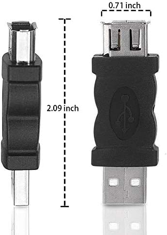 Blacell USB 2.0 Машки да Firewire IEEE 1394 6P Женски Адаптер Конвертор Конектор F/M