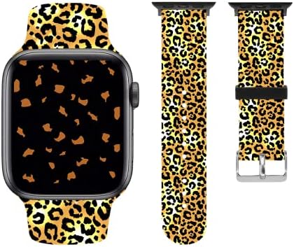 Леопард Cheetah Печати Подароци Wristband Ремени за Apple Види Бендови Меки Силиконски Спортски IWatch Бенд Рака за Apple Smart Watch