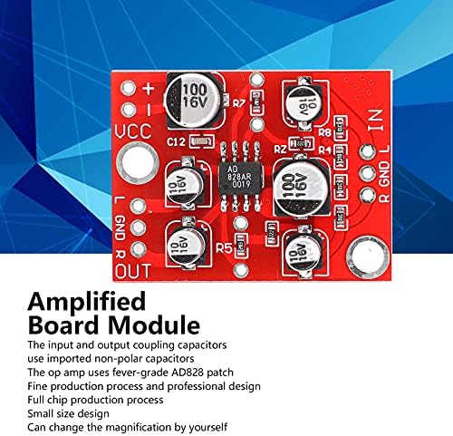 Засилена Одбор Модул, AD828 Пластични Аудио Оп-Amp Preamp Електронски Компоненти DC5-15V