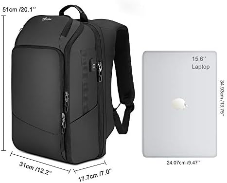Fresion Патување Лаптоп Ранец за Мажи Жени - Полнење преку USB Порт Отпорен на Вода Бизнис Bookbag за Патување, Голем Училишен Ранец
