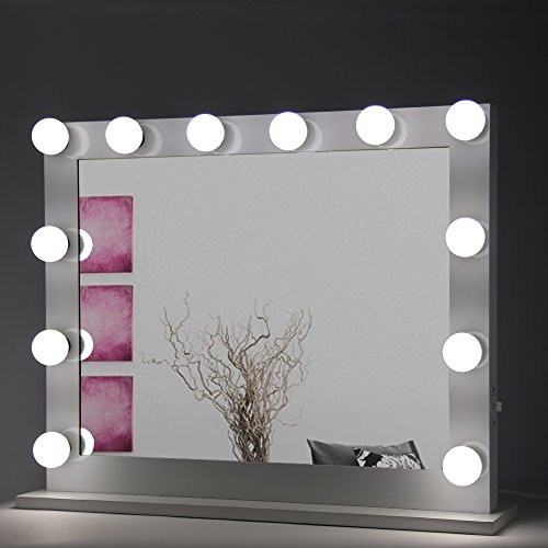 Холивуд Шминка Суета Огледало Комплет со Dimmable LED Светилки Tabletops Студио Огледало Запалени Фаза Голема Убавина во Огледало