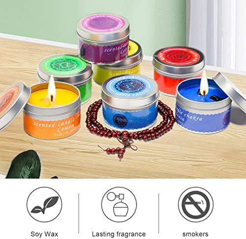 Layhou 7PCS Миризливи Свеќи Подарок Сет Природни Соја Восок од Свеќи 7 Етерично Масло Мириси Ароматерапијата Свеќа за Стрес Олеснување