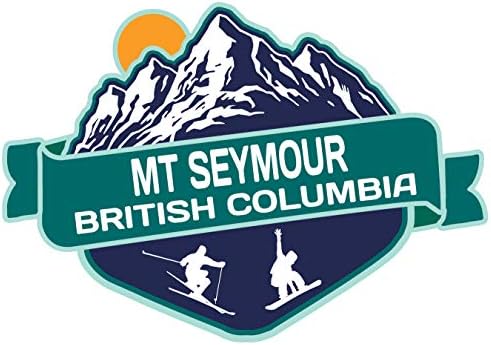 Мт Сејмор Британска Колумбија Ски Авантури Сувенир 2 Инчен Винил Decal Налепница Планина Дизајн