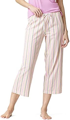 БОЈА женска Печатени Поврзана Capri Pajama Спиење Панталона