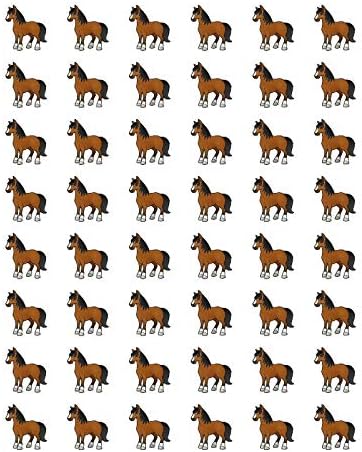 48 Фарма Пони Коњ Налепници 1,2 во. Етикета Decal Печат Плик Хартија Училиште Уметнички Занаети Scrapbooking Лаптоп