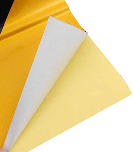 uxcell 5cm x 1M Еден Двострано Лепило Рефлексивни Безбедност Предупредување Лента Навалите Црна, Жолта