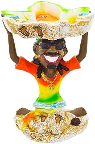 Rockin Опрема Ashtray Rasta Figurine - Jamaican Човек Пушењето Марихуана Коноп Плевел Канабис Заеднички со Ashtray - Најдобар Подарок