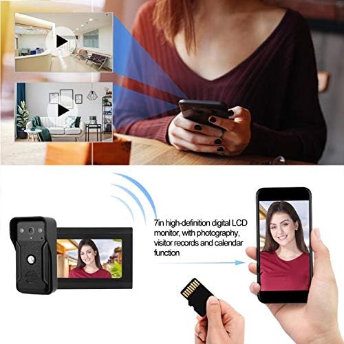 Pwshymi 7in HD Видео Врата Жичен WiFi 3 Набљудувачите 1080P Doorphone Ноќ Визија Камера 100-240V(2)