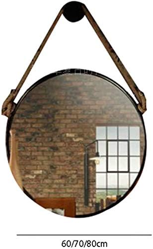HLL Огледала,Круг Бања Огледало, Индустриски Стил Метални Украсни Огледало Едноставност Современите Мажи Убавина во Огледало 70 X