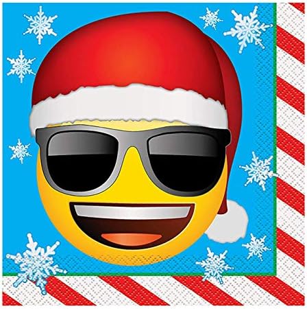 Emoji Божиќ Партија Материјали - Emoji Божиќ Хартија Партија Салфетки, 16ct