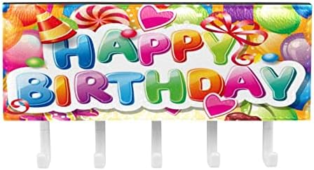 Happy Birthday Балон Копче и e-Mail Држачот за Ѕидови - Копче Закачалка со Mail Организатор и 5 Куки, Лепило Решетката за Дома, Entryway,