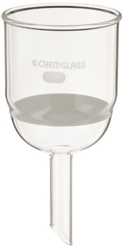 Chemglass CG-1402-23 Стакло Buchner Филтрирање Инка со Среден Frit, 350mL Капацитет, 19mm OD x 75мм Должина Матични, 80mm Дијаметар