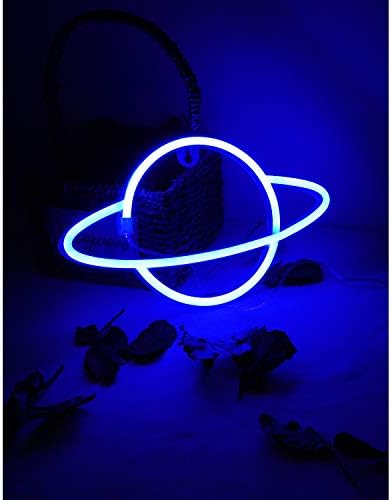 NiniTe СВЕТЛА Планета Неонски Светлина, Симпатична Неонски Планета Знак, Батерија или USB Напојува Ноќ Светлина како Ѕид Оркестарот