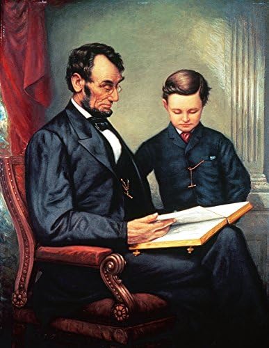Абрахам Линколн и Син Тад Npainting Од Френклин C Courter C1929 По Фотографија Од Студиото На Метју Брејди Постер Печатење страна