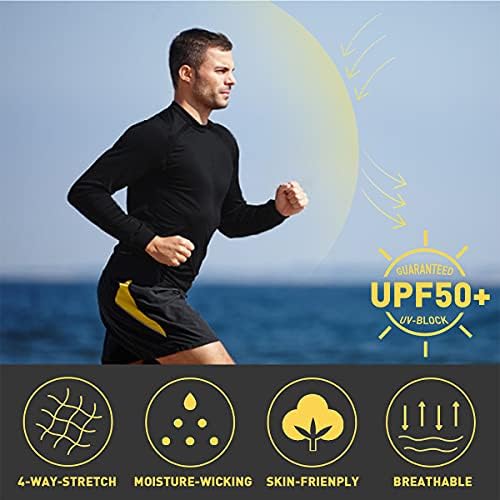 Мажите UPF 50+ Долг Ракав Сонцето Кошули УВ Заштита Брзо се Исуши Лесна Кошула Пешачење Риболов Пливаат Т Кошула