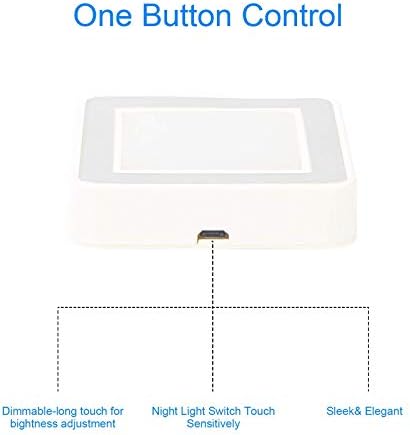 Допрете Светлина поведе со USB Кабел Ноќ Светлина за Деца Стап Допир за да се Активира/Исклучување, Стап-за Притисни Светлина за
