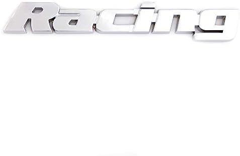 CARRUN 1Pc 3D Трки Амблем Премиум Автомобил Фендер Пред Скара Значка Decal Налепница Logo (Сребро)