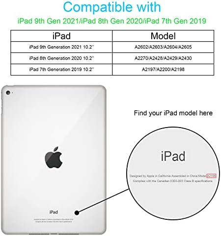 за iPad 9 8 7 Генерација Случај со Потпирач Пеперутка Крилја Молив Носителот, iPad 10.2 Случај Тешки Тешко Солиден Заштитна Маска