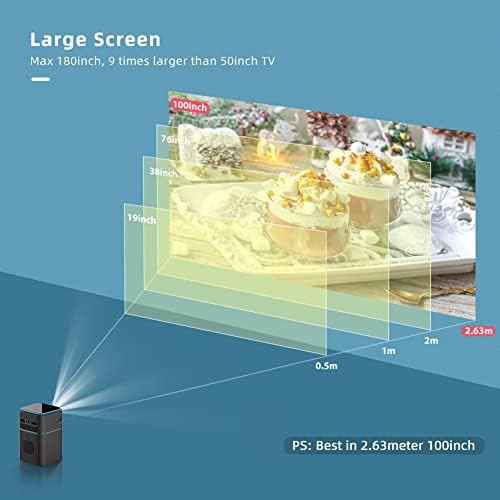AMLILY 4K Проектор Преносни Smart Допир Андроид 9.0 Wifi2.4/5G BT5.0 Проектор ТВ систем за домашно Кино, 3D Кино на Отворено Видео