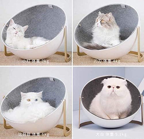 Rotatable Мачка Kennels, Кул Кат Scratcher Салон -Мачка Пештери Куќи (Боја :Бела)
