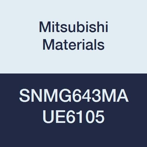 Мицубиши Материјали SNMG643MA UE6105 Карбид SN Тип Негативни Вртење Вметнете со Дупка, Стабилна Сечење, CVD Обложени, Плоштад, 0.75