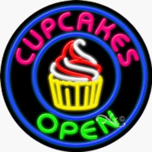 Cupcakes - Отворете Рачно Изработени Енергетски Ефикасни Вистински Glasstube Неонски Знак