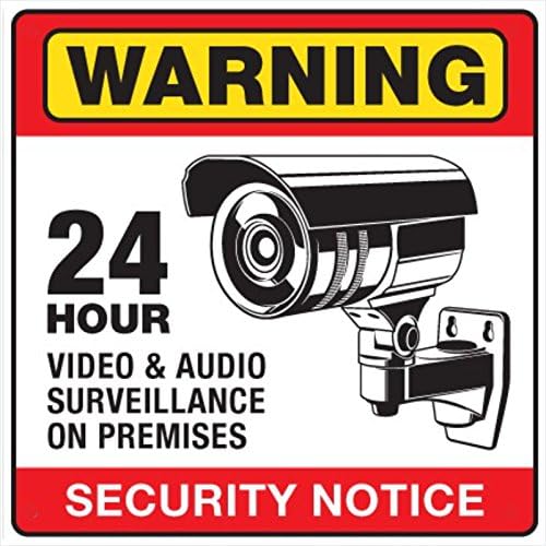 10 видео надзор ВИДЕО НАДЗОР за Безбедност на Burglar Аларм Decal Предупредување Налепница Знаци.