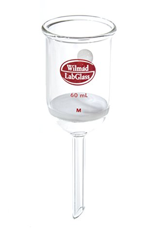 Wilmad-LabGlass LG-7080-138 Buchner Филтер Инка со Fritted Пршлен, 60mL, 40mmD Пршлен, Средни Порозност