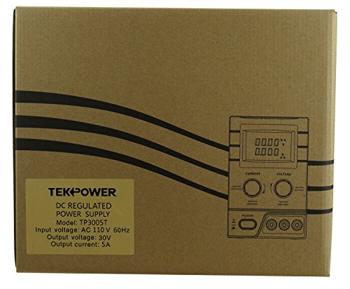 Tekpower TP3005T Променлива Линеарна DC Напојување, 0 - 30V @ 0 - 5A со Алигатор Тест Води