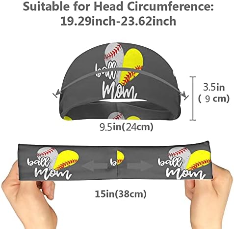 Baseballs Мајка Headband - Пот Коса Бенд за Спортски Работи Јога Вежба Кошарка, Велосипедизам Фудбал Тенис