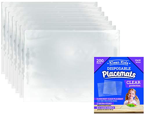 Јасно Расположливиот Placemats 200 Пакет за Бебе, Деца, Деца, Возрасни - Проѕирна Леплива Маса Мат - Лепило Табела Topper Решенија