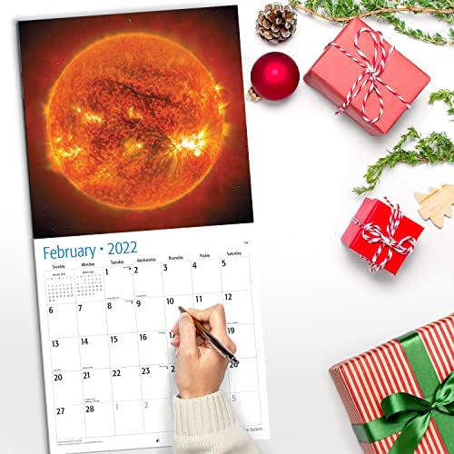 ЦРВЕНО EMBER Сончевиот Систем 2022 Hangable Ѕид Calendar - 12 x 24 Отвори - Дебел & Здрав Хартија - Giftable - Discovery & Истражување