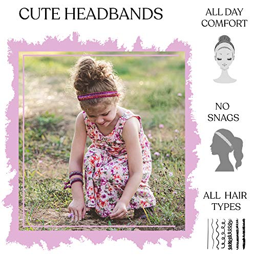 ЖАБА SAC 6 Сјајот Headbands за Девојки, Прилагодлив Не се Лизга Главата Бендови за Деца, Симпатична Не се Лизга Коса Додатоци за
