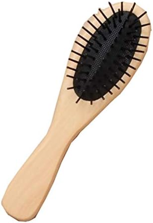 Rimi Закачалка Природни Дрвени Влакна Четка Со Црна Пластика Pin Бамбус Hairbrush Пакување од 1