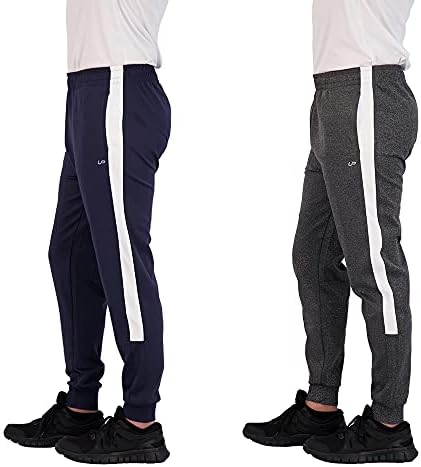 Unipro Mens Jogger Панталони 2 Пакет Sweatpants Тенок Одговара Лесни Работи Панталона за Мажи