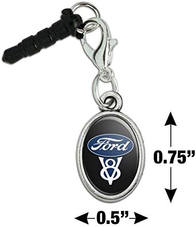 ГРАФИКА и ПОВЕЌЕ Ford Гроздобер V8 Логото Мобилен Мобилен Телефон Џек за Слушалки Овална Шарм одговара на iPhone, iPod Галакси
